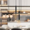LED Bar 5 Light Black Ceiling Pendant Light Mini Glass Globes Slim Tubular H3135