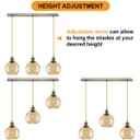 Vintage 3 Lights Ceiling Pendant Lamp Cluster Mini Glass Globe Shades Gold H3133