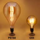 6W Pear Shape Antique Vintage LED E27 Smoked Glass Dimmable PS160DIM