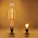 6w Tubular Antique Vintage LED Dimmable E27 Smoked Glass CT120DIM