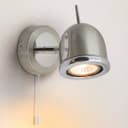 Brush Chrome Mounted Reading Wall Light Pull Switch Adjustable Head H3037