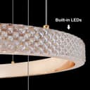 Modern 40W LED 2 Ring Ceiling Pendant Light Gold Round Chandelier 3 CCT K404