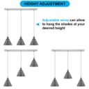 Vintage Industrial 3 Light Ceiling Pendant Lamp Mini Glass Sconce Smoked Grey Shades K403
