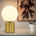 Modern Vintage Brass Table Lamp Frosted Globe Glass Shade H3139