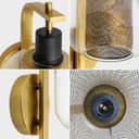 Industrial Antique Brass Single Wall Light Sconce Clear Glass Lamp Shade