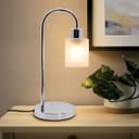 Modern Vintage Chrome Table Lamp Frosted Glass Shade T507