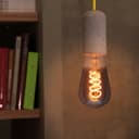 LED Vintage Classic Filament Light Bulb Smoked Grey Glass Tear Drop Spiral 4w E27 Coil ST58