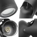 Black Outdoor Double Wall Light Adjustable IP54 External Directional Spot Lamp