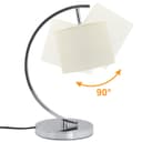 Modern Arched Chrome Table Lamp Fabric Lamp Shade Cream Drum T504