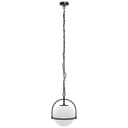 Industrial Nautical Ceiling Pendant Light Opal Globe Glass Black Chain Suspended K426