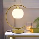 Arch Brass Table Lamp Opaque Glass Globe Shade Opal Sphere T515
