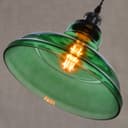 Industrial Smoked Green Glass Ceiling Pendant Light Bowl Lamp Shade K422