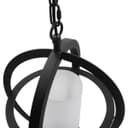 Industrial 3 Ring Ceiling Pendant Light Black Metal Chain Suspended Frosted Glass Lamp Shade K441