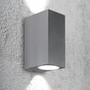 Modern Rectangular Up Down Aluminium Finish Outdoor Wall Light Fixture GU10 ZLC063AB 