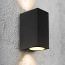 Modern Rectangular Up Down Matt Black Outdoor Wall Light Fixture GU10 ZLC061B 