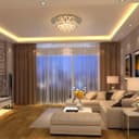Modern Elegant Round Crystal Chandelier Reflective Silver Base 