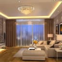 Modern Decor Round Crystal Chandelier Ceiling Light Reflective Silver Base 