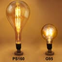 8W Pear Shape Antique Vintage LED E27 Large Smoked Glass PS160