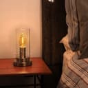 1w LED Twisted Candle E14 Vintage Light Bulb Smoke Glass 