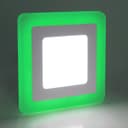 6w + 3w Square LED Ceiling Light Recessed Panel Dual Colour Cool White/Green