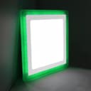 18w + 6w Square Recessed LED Ceiling Panel Light Dual Colour Cool White/Green