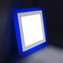 12w + 4w Square Recessed LED Ceiling Panel Light Dual Colour Cool White/Blue