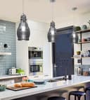 Smoke Grey Glass Ceiling Light Shade Pendant Chrome Modern Retro Vintage 