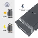 Outdoor Dusk Till Dawn Wall Light Up Down IP44 Anthracite Black Automatic Sensor ZLC374DTD 