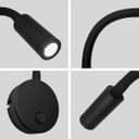 3W LED Adjustable Black Wall Mounted Reading Light with Flexible Arm Cool White 6000K BW04