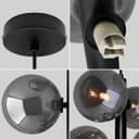  6 Cluster Smoked Grey Glass Globe Lamp Shades Black Ceiling Pendant Light K442