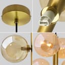 6 Cluster Amber Glass Globe Lamp Shades Brass Ceiling Pendant Light K443