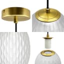 Modern Brass Ceiling Pendant Light Frosted White Textured Glass Lamp Shade K447