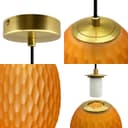 Modern Brass Ceiling Pendant Light Orange Textured Glass Lamp Shade K448