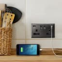  USB Double Socket With 2 USB Charger Port Black Nickel Plate Quick Charge PD20W N411820WGME