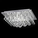 Modern Elegant Square Chandelier Ceiling Light Crystal Droplets Chrome Base 