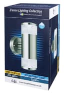 Modern Outdoor Wall Light Up Down Clear Diffuser Stainless Steel IP44 ZLC074