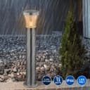 Modern LED Bollard Light Stainless ZLC310K with Warm White 5w E27 Clear Candle