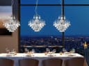 Droplet Fountain Crystal Chandelier Ceiling Pendant Light Reflect Chrome Finish and Real Crystals 