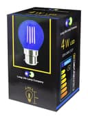 Ambient Fireglow 4w LED Golf Ball Blue Light Bulb B22 Bayonet Clear Glass