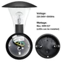 Outdoor Garden Black Finish Stainless Steel Security Wall Light IP44 ZLC049 