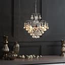 Droplet Fountain Crystal Chandelier Ceiling Pendant Light Reflect Chrome Finish and Real Crystals 