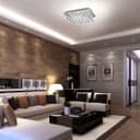 Modern Elegant Square Chandelier Ceiling Light Crystal Droplets Chrome Base 