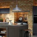 Modern Pendant Ceiling Light Grey Shade 