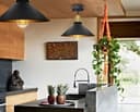 Modern Vintage Industrial Flush Mount Brass Black Scone Ceiling Light Shade