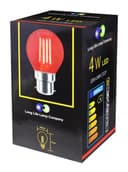 Ambient Fireglow 4w LED Golf Ball Red Light Bulb B22 Bayonet Clear Glass