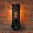 Vintage Scone Wall Light Black Metal Mesh 
