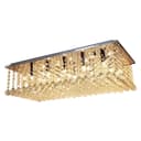 Rectangular Modern Crystal Ceiling Chandelier Droplet Effect Reflective Mirror Base