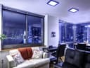 18w Square LED Ceiling Light Cool White with Blue Ambient Ring Surface Mount 
