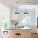 Modern Ceiling Pendant Droplet Light Shade Grey Finish Fine Metal 