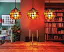 Vintage Hanging Stained Glass Ceiling Light Shade Pendant Mosaic Style Multi Colour 